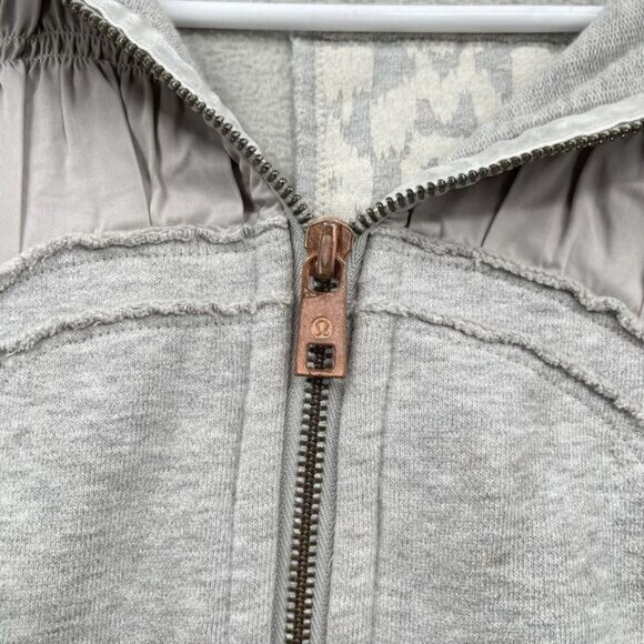 Lululemon Special Edition Ruched Women's Gray Full Zip Scuba Hoodie‎ Knit - Picture 4 of 9